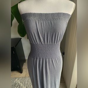 Blue Striped cotton maxi dress